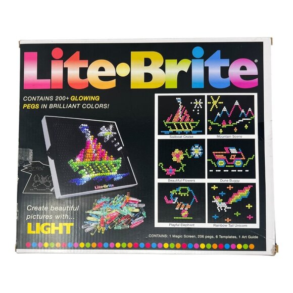 Basic Fun Other - Lite Brite Kids Toy Fun Light Bright Game Set 214 Pegs Magic Screen Retro Style